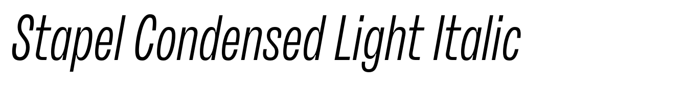 Stapel Condensed Light Italic